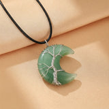 Collier Lune Arbre de Vie Pierres Naturelles - Biloria