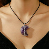 Collier Lune Arbre de Vie Pierres Naturelles - Biloria