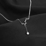 Collier Lune et Étoile Septentrion Argent Pur 999 Céleste - Biloria