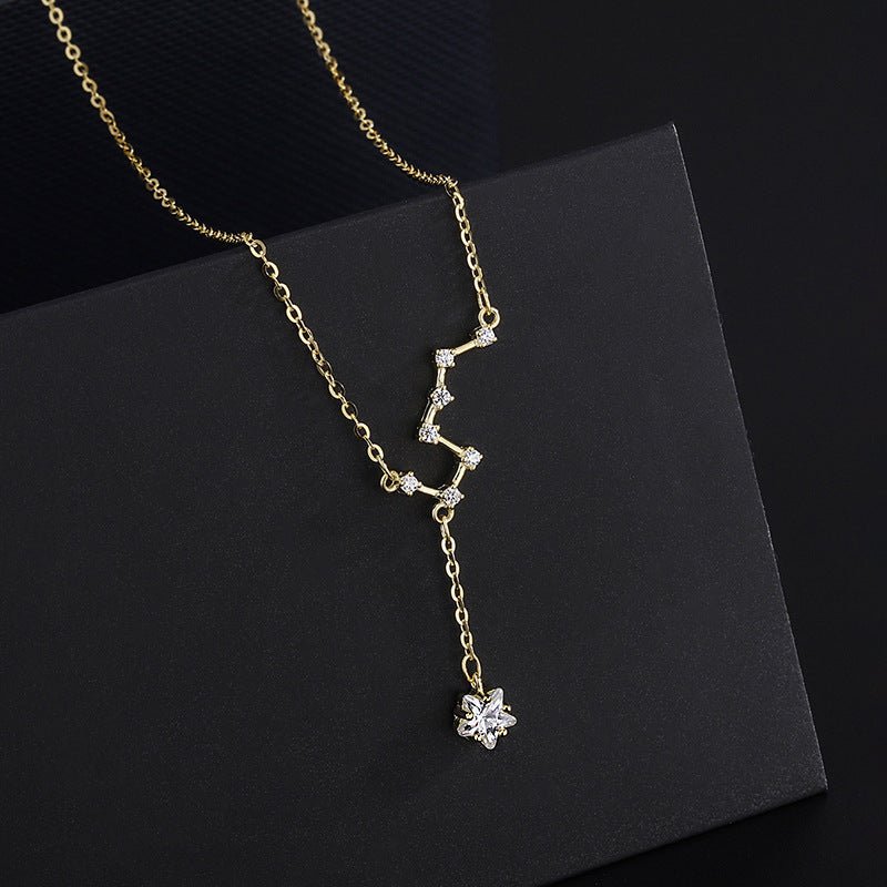 Collier Lune et Étoile Septentrion Argent Pur 999 Céleste - Biloria