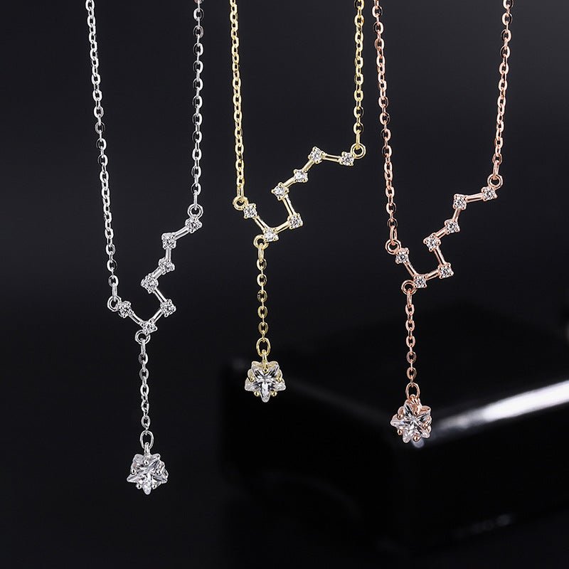Collier Lune et Étoile Septentrion Argent Pur 999 Céleste - Biloria