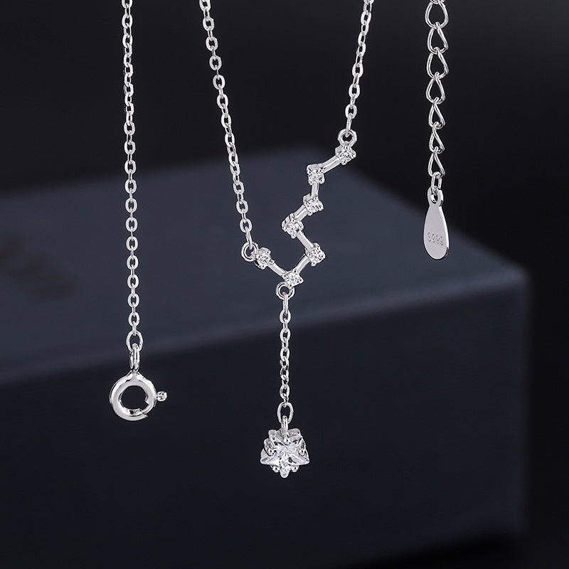 Collier Lune et Étoile Septentrion Argent Pur 999 Céleste - Biloria