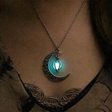 Collier Lune Fluorescente Ajustable Artisanal - Biloria