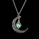 Collier Lune Fluorescente Ajustable Artisanal - Biloria
