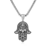 Collier Main de Fatma Protection Acier Titane - Biloria