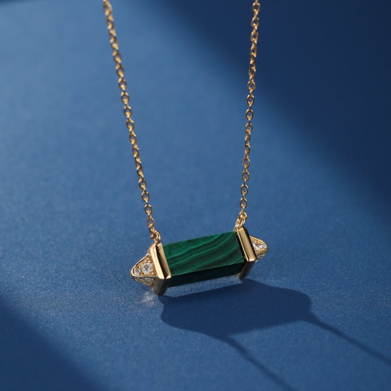 Collier Malachite Argent Plaqué Or – Bijou Protecteur - Biloria