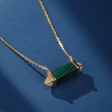 Collier Malachite Argent Plaqué Or – Bijou Protecteur - Biloria