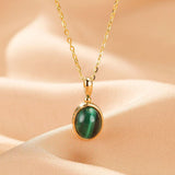 Collier Malachite – Calme et Protection, Argent Plaqué Or - Biloria