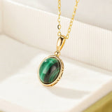 Collier Malachite – Calme et Protection, Argent Plaqué Or - Biloria