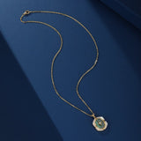 Collier Malachite Nacre Argent Plaqué Or Bijou Fait Main - Biloria