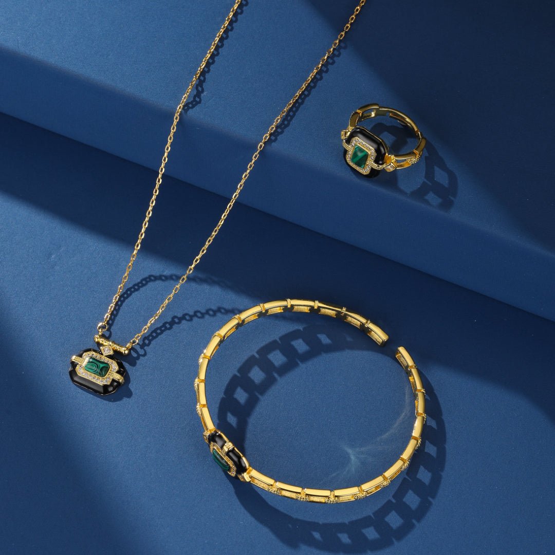 Collier Malachite Onyx Confiance et Protection - Biloria