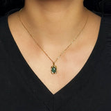 Collier Malachite Rectangulaire en Argent Massif ou Plaqué Or - Biloria