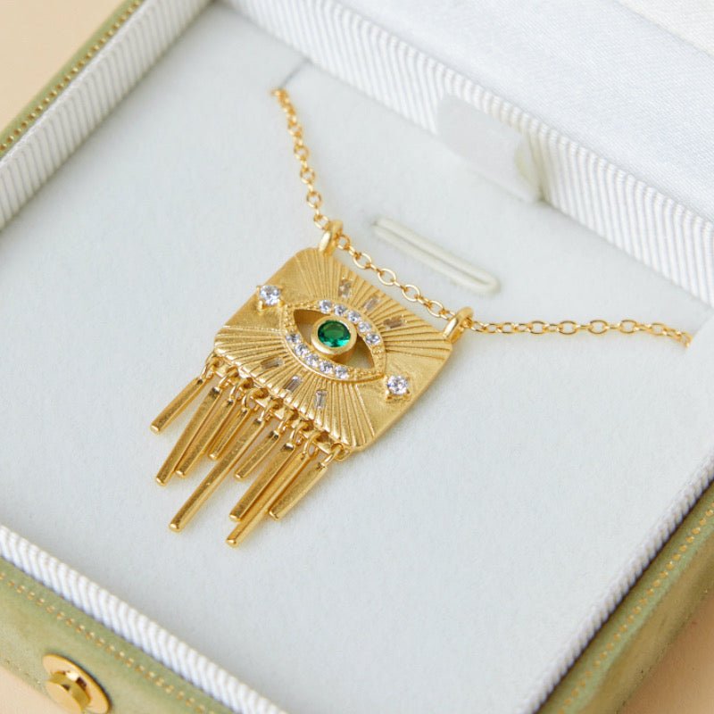 Collier Mauvais Œil Argent Plaqué Or Protection Spirituelle - Biloria