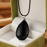Collier Obsidienne Noire Goutte pour Ancrage et Protection - Biloria