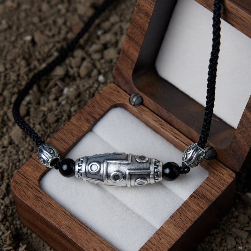 Collier Obsidienne Œil Céleste en Argent – Protection Élégante - Biloria