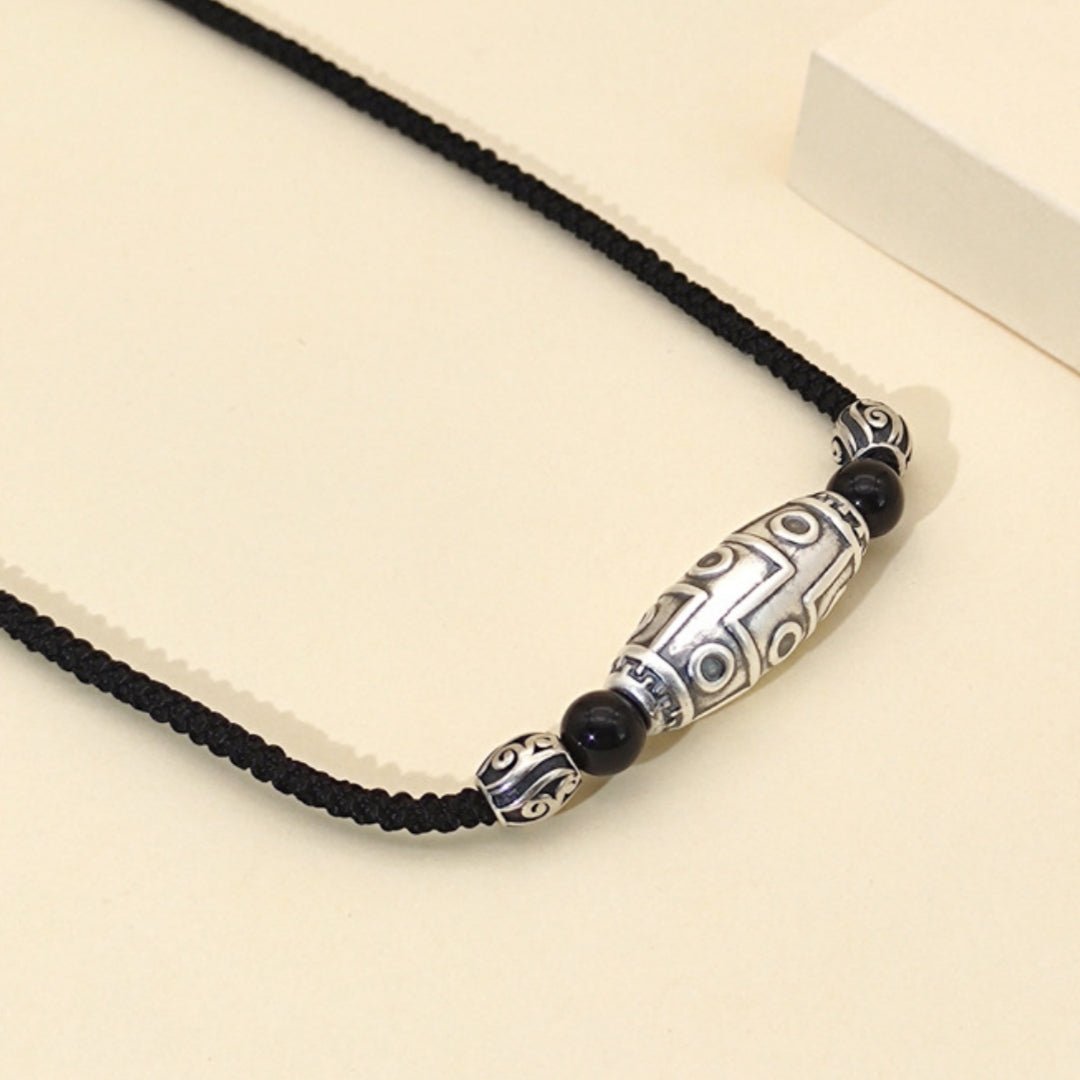 Collier Obsidienne Œil Céleste en Argent – Protection Élégante - Biloria