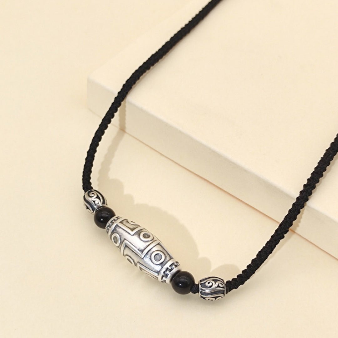 Collier Obsidienne Œil Céleste en Argent – Protection Élégante - Biloria