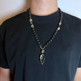 Collier Obsidienne Pierre de Lave – Force Intérieure - Biloria