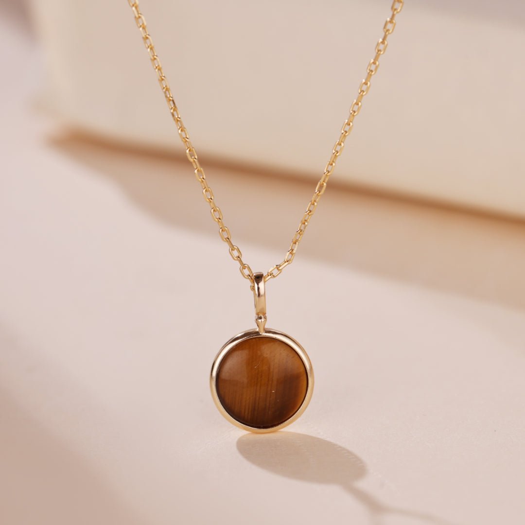 Collier Œil de Tigre et Zircon – Protection et Élégance - Biloria