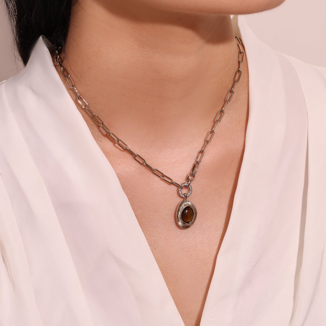 Collier Œil de Tigre Protecteur – Bijou Spirituel - Biloria