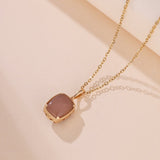 Collier Œil de Tigre Quartz Rose Charme Solaire Argent Plaqué Or - Biloria