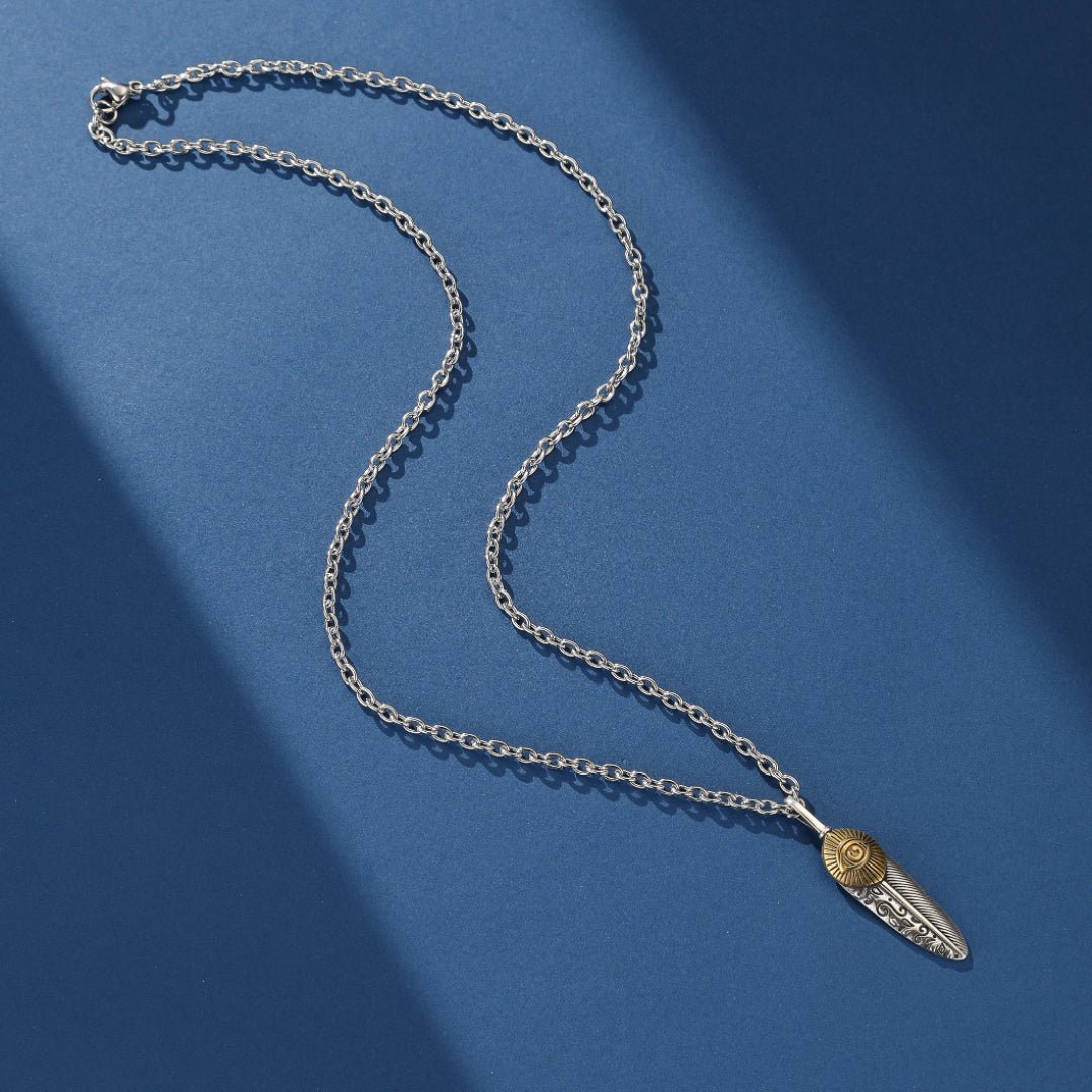 Collier Œil Oudjat et Plume - Argent 925, Protection Spirituelle - Biloria