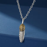 Collier Œil Oudjat et Plume - Argent 925, Protection Spirituelle - Biloria