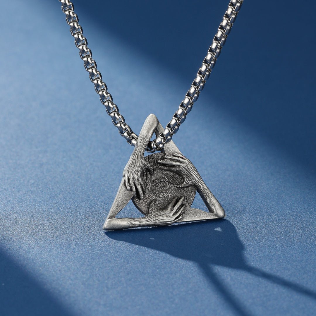 Collier Œil Oudjat homme acier titane protection - Biloria