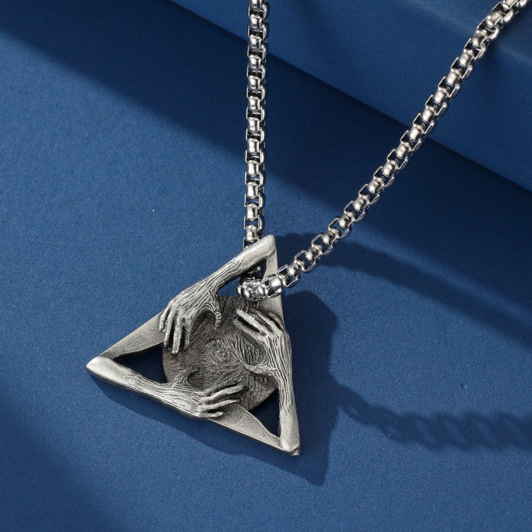 Collier Œil Oudjat homme acier titane protection - Biloria