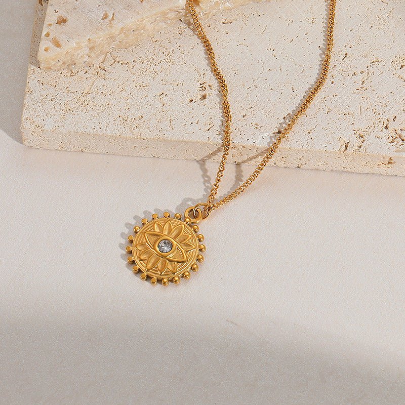 Collier Œil Protecteur Soleil - Bijou Doré - Biloria