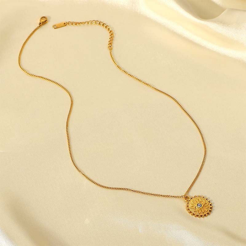 Collier Œil Protecteur Soleil - Bijou Doré - Biloria