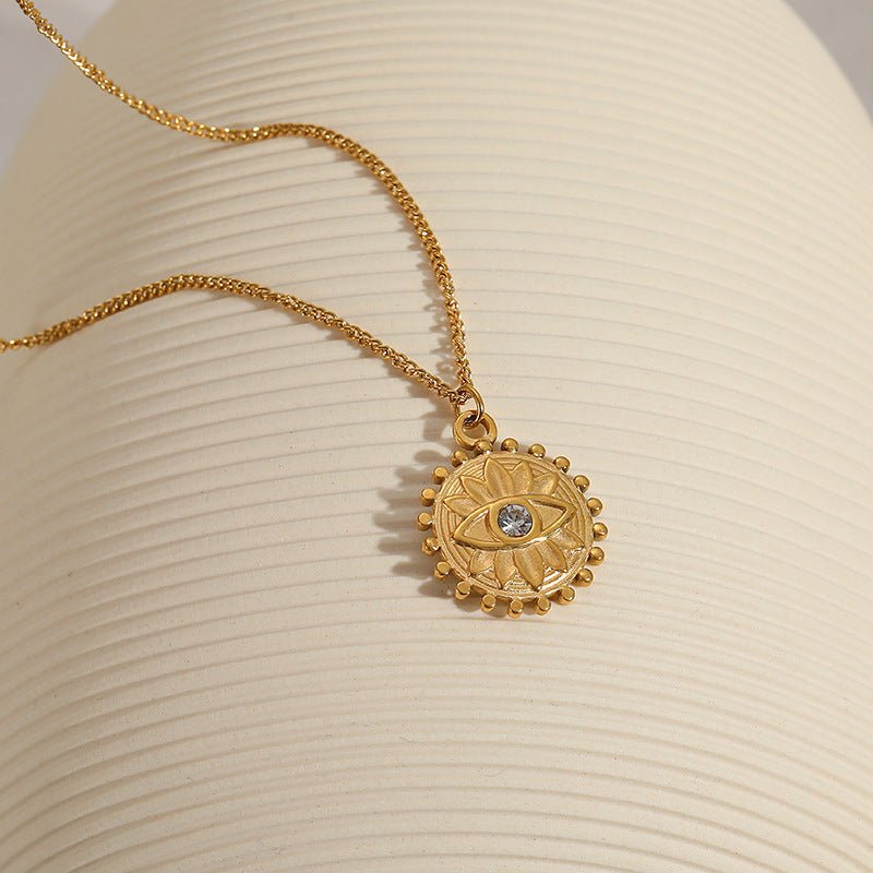 Collier Œil Protecteur Soleil - Bijou Doré - Biloria