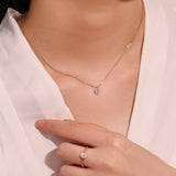 Collier Opale Blanche Brume Étoilée Argent Plaqué Or - Biloria