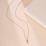 Collier Opale Goutte et Fleur Argent Plaqué Or - Biloria