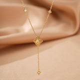 Collier Opale Naturelle Argent Plaqué Or 9K Lumière Bohème - Biloria