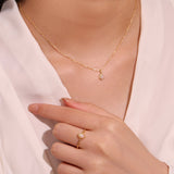 Collier Opale Naturelle Sagesse Argent Plaqué Or - Biloria