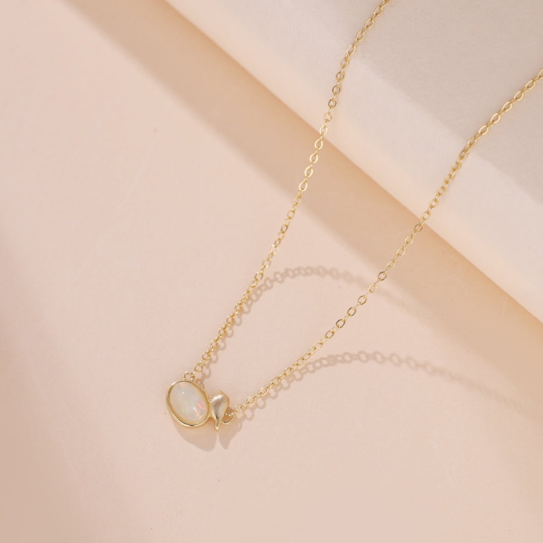Collier Opale Oiseau Argent Plaqué Or – Bijou Harmonie - Biloria