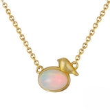 Collier Opale Oiseau Argent Plaqué Or – Bijou Harmonie - Biloria
