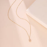 Collier Opale Rêve Champêtre Argent Plaqué Or - Biloria