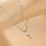 Collier Papillon Lunaire Pierre de Lune Argent - Biloria
