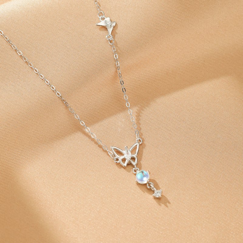 Collier Papillon Lunaire Pierre de Lune Argent - Biloria