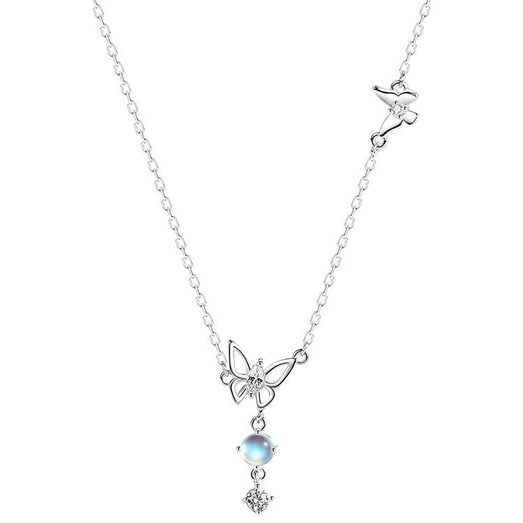 Collier Papillon Lunaire Pierre de Lune Argent - Biloria