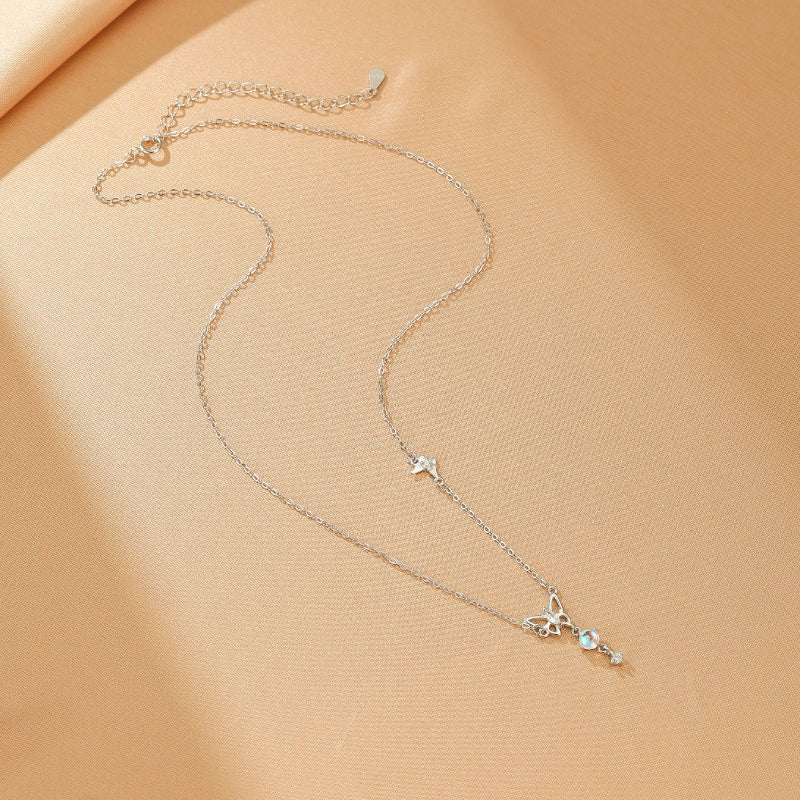 Collier Papillon Lunaire Pierre de Lune Argent - Biloria