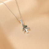 Collier Pendentif Arbre de Vie en Argent avec Zircon - Biloria