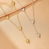 Collier Pendentif Cœurs Doré Acier Inoxydable 316L - Biloria