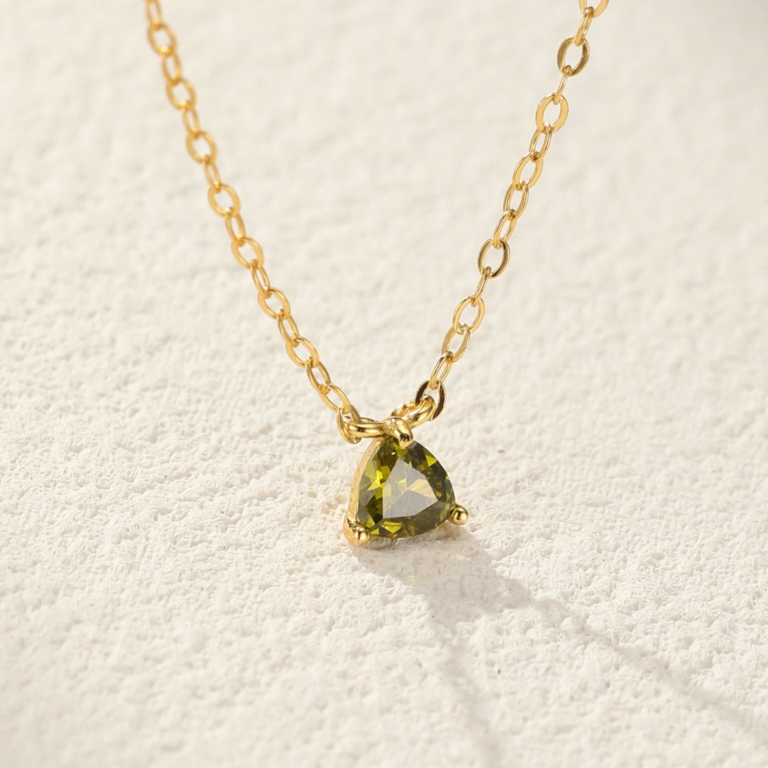 Collier Péridot Argent Plaqué Or - Idée Cadeau Lumineuse - Biloria