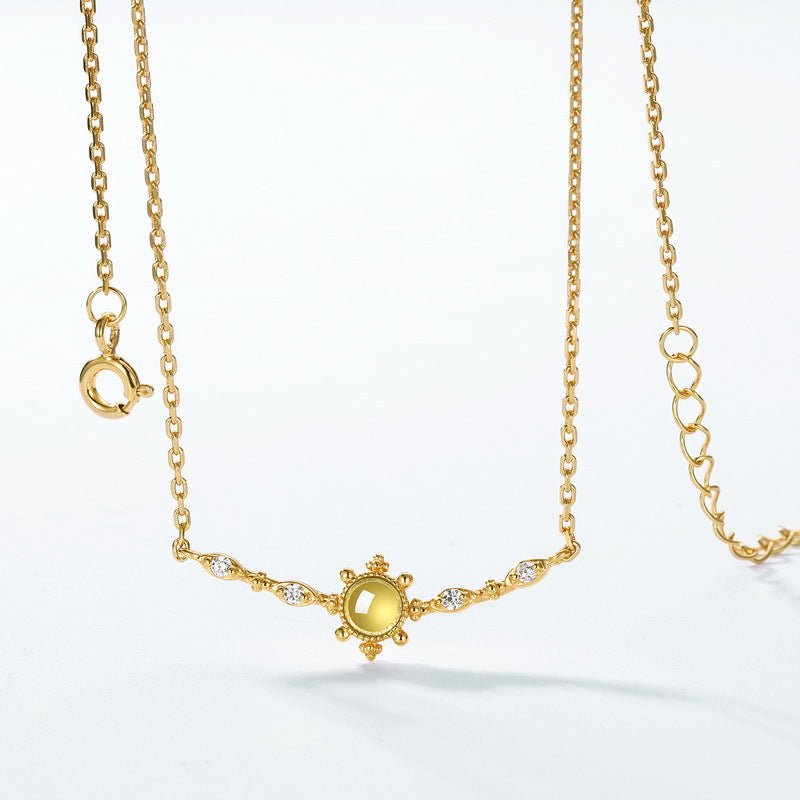 Collier Péridot Pierre de Joie Argent Plaqué Or - Biloria