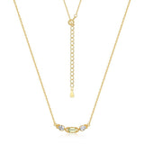 Collier Péridot Topaze Géométrique Argent Plaqué Or - Biloria