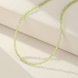 Collier Péridot Vert Nature Gouttes Rosée - Biloria