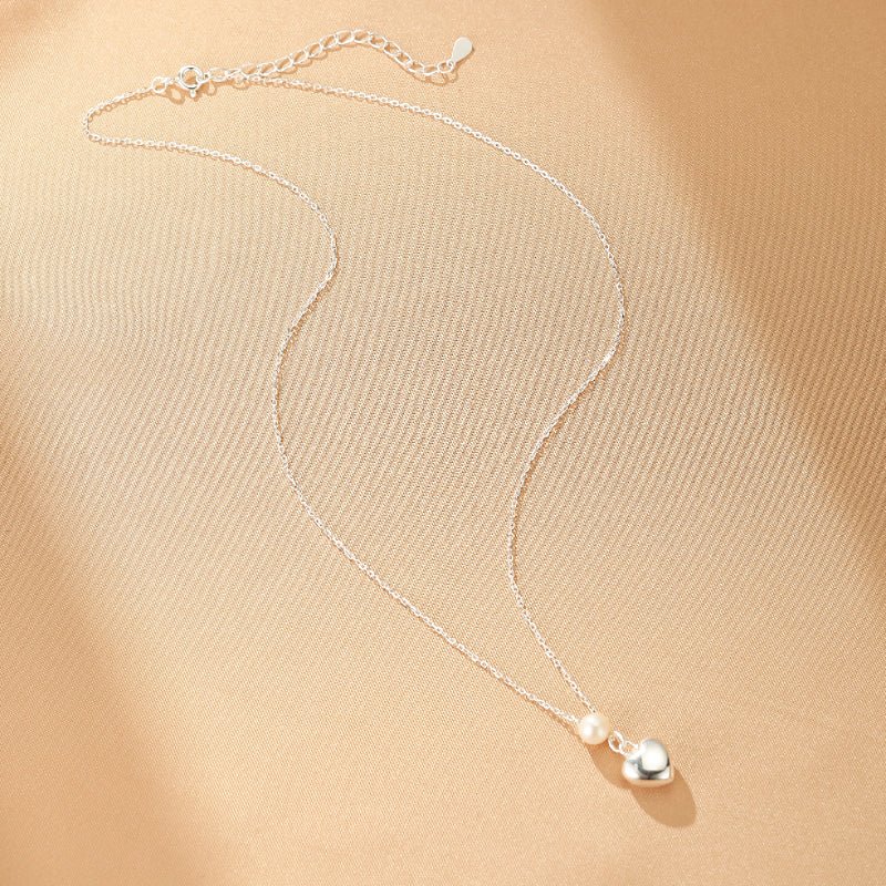 Collier Perle Cœur Argent 925 – Bijou Élégance Tendance - Biloria
